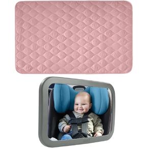 Gorilla Grip Incontienence Pad Size 34x52 Pink and Car Sear Mirror Gray, 2 Item Bundle