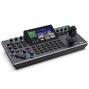 KATOVJJTS PTZ Camera Controller with 5.5" LCD Screen Preview, 4D Joystick HDMI IP NDI Camera Controller for Worship Church Live Streaming, PoE Enable Visca PELCO D/P RS232 RS485 ( NDI License Included)