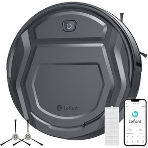 Lefant M310 Robot Vacuum Cleaner,4500Pa Strong Suction, Slim Design, Quiet, PreciSense Obstacle Avoidance, WiFi/App/Voice Control, 160-Min Runtime, Self-Charging, for Pet Hair and Hard Floors, Gray