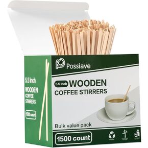 Wooden Coffee Stirrer, 1200 Disposable Coffee Stir Sticks, 7.5" Wooden Stir Sticks for Coffee & Cocktails, Wooden Beverage Mixer with Smooth Ends, for Coffee, Tea, Beverage, and Popsicle