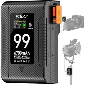 V Mount Mount Battery v Lock Battery 99WH 14.8V 6700MAH مع منافذ D-TAP USB-A TYPE-C للفيديو البث الكاميرا كاميرا الفيديو LED LED