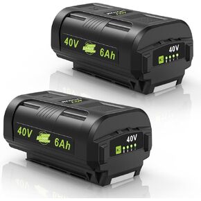 2 Packs Replacement for Ryobi 40v Battery 6.0Ah OP4060 High Capacity Strong Power for Ryobi 40v tools Lawn Mowers Leaf Blowers Edgers Compatible with OP4015 OP4040 OP4026A OP40201 OP4050A OP40261