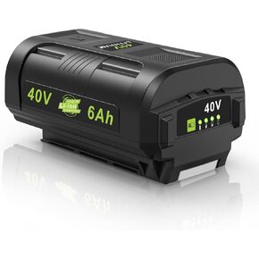 2 عبوات استبدال لبطارية Ryobi 40V 6.0AH OP4060 طاقة قوية ذات سعة عالية لأدوات RYOBI 40V أدوات العشب MOWER