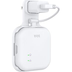 HomeMount Outlet Wall Mount for Blink Sync Module XR مع كابل قصير ، وتوفير المساحة وسهولة نقل حامل حامل الحائط لكاميرا أمان المنزل الداخلية في الهواء الطلق ، لا توجد أسلاك فوضوية أو برغي