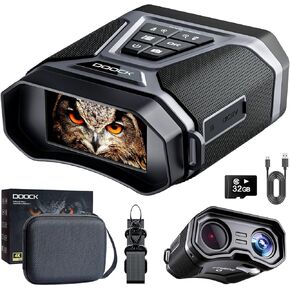 Night Vision Binoculars, 4K Night Vision Goggles for Adults, 3" Large Screen Digital Infrared NVG Goggles with Camera, Rechargeable Battery & Full Color in Low Light, Hunting Gear for Men-Silver Gray