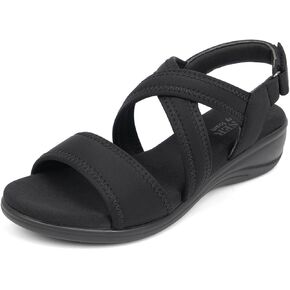 Women's Orthopedic Sandals Low Wedge Comfortable Walking Orthotic Arch Support Casual Sandals with Memory Foam