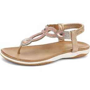 UBFEN Womens Flat Sandals Comfortable Casual Dress Bohemian Walking Sandals Summer