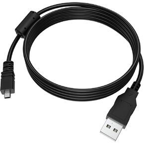 UC-E6 USB Cable Photo Transfer Charger Cable Compatible with Nikon D3300 D750 D5300 D7200 D3200 & Coolpix L340 L32 L22 A10 S3700 S6500 S3500 S6600 S6300 SLR Digital Camera (5FT/1.5M, Black)