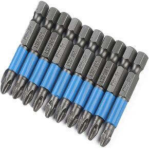 YXQ 10PCS Phillips Head Drill Bit #2 Magnetic Phillips Head Screwdriver Bits PH2 Bit Set for Impact Driver, 2-Inch