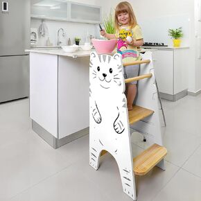 Shandra Kids Kids Kitchen Strow for Toddlers ، Toddler Tower Tower Protjer - Montessori Toddler Stool