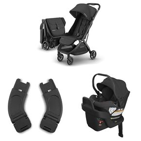 UPPAbaby Travel System, Includes Minu V3 Stroller + Aria Lightweight Car Seat Combo - Adapters, Car Seat, Base + Infant Insert Included - Jake (Charcoal)