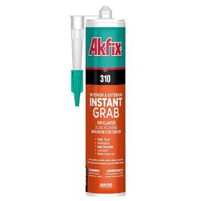 Akfix 310 Instant Grab Adhesive. Paintable. Adheres to Wood, Cocnrete, Glass, Granite, Decorative Tiles - White 10.1 fl oz
