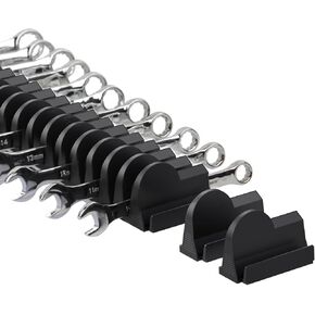 48 pcs Modular Wrench Organizers for Tool Drawers - Wrench Rack with Metric&SAE Labels, Perfect Tool Storage Holder. Gift for father, brother and boyfriend (Black without Magnet)