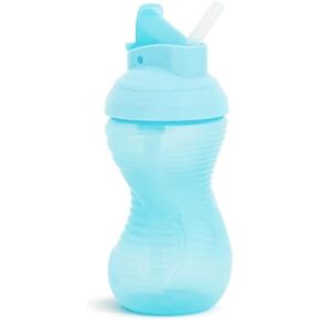 Munchkin Mighty Grip Flip Straw 10oz Sippy Cups - Durable, BPA Free, Straw Cup with Contoured Design & Leak-Proof Soft Silicone Straw - Toddler Straw Cups (Blush)