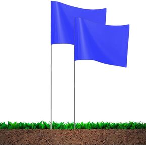 Orange Marking Flags,15x4x5 Inch Marker Flags, 20 Pack Lawn Flags, Boundary Flags Dog Training Flags for Yard Flags, Survey Flags, Landscape Flags, Sprinkler Flags, Stake Flags, Garden Flags