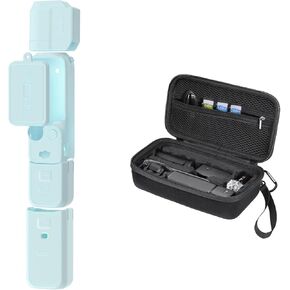 Pocket 3 Silicone Cover & Cage, Protective Case Lens Protector Scratch-Resistant Sleeve Skin and Portable Carrying Bag for DJI Osmo Pocket 3 Creator Combo Accessories (Blue)