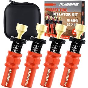 معدلات إطارات الإطارات القابلة للتعديل تلقائيًا (0.7-2.1BAR/10-30PSI)-مجموعة صمامات صياغة الإطارات للشاحنة ، سيارات الدفع الرباعي ، دراجة نارية ، أوف رود 4x4 ، أداة دقة Air Down Deflators مع مقاييس PSI & BAR