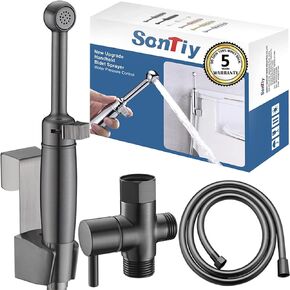 SonTiy Brass Handheld Bidet Sprayer for Toilet, All Metal Cloth Diaper Toilet Sprayer Bidet Attachment with Backflow Preventer, Adjustable Water Jet Spray, 7.2" Bidet Wand, Chrome in Kuwait