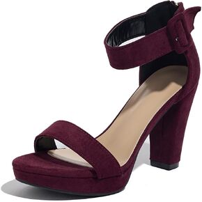 Block Heeled Platform Sandals Chunky Open Toe Shoes for Women