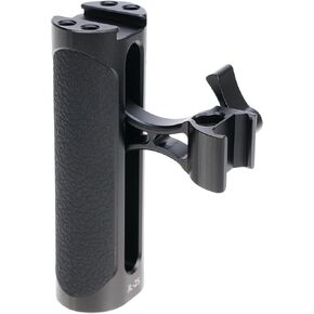 FocusFoto NATO Clamp Side Handle Grip, Left or Right Handgrip with 1/4"-20 Screw & Cold Shoe Mount Universal for NATO Rail Camera Cage Led Light Microphone Video Stabilizer Rig (Height Adjustable)
