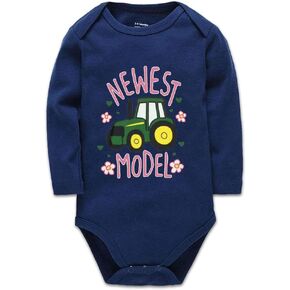 Baby Bodysuit Green Tractor Model Farmer Baby Tractor Long Long 0-24 شهر