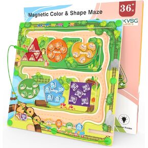 Magnetic Color and Shape Maze, Montessori Fine Motor Skills Sensory Toys for Toddlers and Kids Boys Girls 3 4 5 Years Old