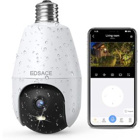 Outdoor Weatherproof 5G Light Bulb Security Camera WiFi Dual Band,360 Degree 2K Security Camera,with Auto Tracking, Light Socket Camera by Eseecloud App (1)