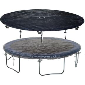8 FT Trampoline Cover 8-16 Ft Trampoline Winter Cover, Easy to Install Trampoline Protective Cover, Waterproof Trampoline Covers, Anti-UV, Snow, Dust-Proof Trampoline Weather Cover Black
