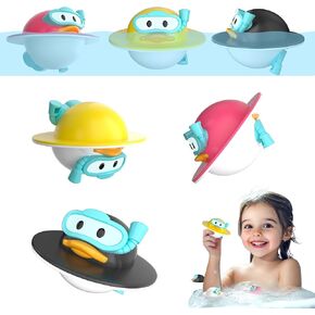 UNEEDE 6PCS Flipping Duck Toddler Mold Free Bath Toys,Pool Tool Toys,Pool Float Water Toys,Newborn Bathtub Toys Shower Toys for Toddlers