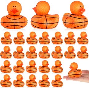 DEEKIN 50 Pcs Basketball Middle Rubber Ducks 2 Inch Sports Themed Rubber Ducks for Party Favors Sports Events Summer