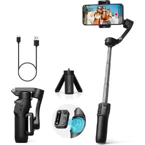 hohem iSteady X3 SE Gimbal Stabilizer for iPhone, Phone Stabilizer with Detachable Remote Control, Portable Foldable 3-Axis Phone Gimbal for Android & iPhone 16 15 Pro Max, Ideal for Travel Vlogging