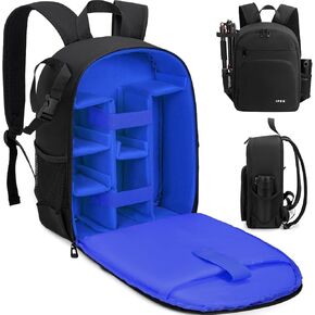 Camera Backpack for DSLR/SLR/Mirrorless Bag Professional Waterproof Camera Case 11"X5.9"X15" for Photographers Grey Black Blue