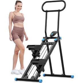 Stair Stepper for Home Gym,Folding Vertical Climber Cardio Exercise Machine,Stair Climber for Full Body Workout with Adjustable Handlebar for Women & Men