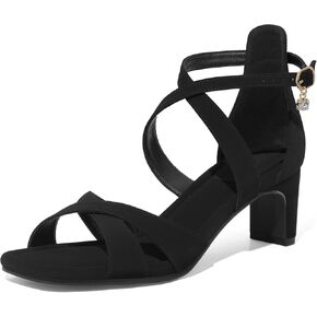 ZURIN Womens Chunky Low Heels Comfortable Open Toe Ankle Strap Heeled Sandals Strappy Block Heels Dress Shoes for Wedding Bridal Evening Party Prom
