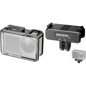 NEEWER Cage for Action 5 Pro, Protective Metal Video Rig with Cold Shoe, 1/4" Thread, Shutter Button Compatible with DJI Osmo Action 5 Pro Action 4 Action 3, Magnetic Mount for Action 5 Pro Included