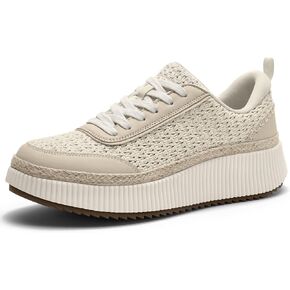 Women Espadrille Platform Sneakers Shunky Fashion أحذية غير رسمية للنساء أحذية رياضية مريحة للمشي (Sandstone_knit ، 8.5)