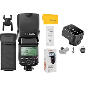 Godox TT600 2.4G Wireless Flash Speedlite Master/Slave Flash, Built-in Trigger System, Camera Flash with Godox X3C TTL Wireless Flash Trigger for Canon Camera