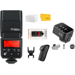 Godox TT350S Flash Speedlite for Sony Camera, 2.4G Wireless GN36 1/8000s HSS TTL Camera Flash with Godox X3S X3 S TTL Wireless Flash Trigger for Sony Camera