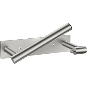 FORIOUS Adhesive Toilet Paper Holder, Self Adhesive or Screw Wall Mount Options, Stainless Steel Rustproof Pivoting Stick on no Drilling Toilet Tissue Roll Holder for Bathroom Washroom, Brushed Nickel