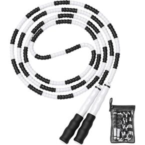 Leeboom Jump Rope, Adjustable Length Tangle-Free Segmented Soft Beaded Skipping Rope, Fitness Jump Rope for Kids, Man, and Women Weight Loss 9.2 Feet