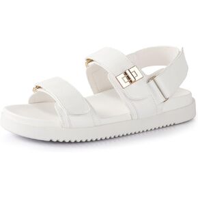 Ankis Black White Beige Nude Women's Flat Sandals Comfort Adjustable Front Strap and with a Back Strap Women Summer Sandals