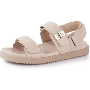 Ankis Black White Beige Nude Women's Flat Sandals Comfort Adjustable Front Strap and with a Back Strap Women Summer Sandals in Kuwait