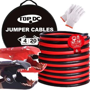 TOPDC 6 Gauge 16 Feet Jumper Cables for Car, SUV and Trucks Battery, Heavy Duty Automotive Booster Cables for Jump Starting Dead or Weak Batteries with Carry Bag(TD-P0616)