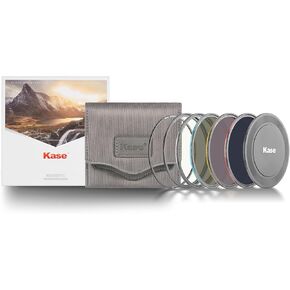Kase Wolverine Revolution Pro ND Filter Kit Magnetic Shockproof Tempered Optical Glass w Color Coded Rings inc CPL ND8 ND64 ND1000 Lens Cap & Case (46mm)