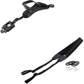 JJC Deluxe Microfiber Camera Hand Strap & Neck Shoulder Strap for Canon EOS R7 R10 R50 M50 Mark II, Sony ZV-E10 A6600 A6500 A6400 A6100 A6000 A7C II A7CR, Fuji X-T5 X-T4 X-T3 & More Mirrorless Cameras