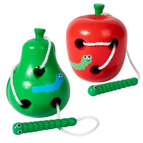 Montessori Activity Caterpillars Eat Fruit Combination Toys Early Development Toys Wooden Lacing ToysChildren Learning Educational Wood Block Puzzles Toy for Toddlers Boys Girls