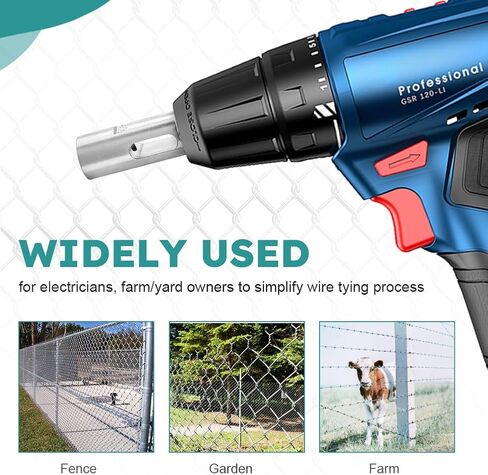Wire Twisting Tool for Drill, Twist Ties 9 Gauge Drill Chuck Tool for Chain Link Fence, Easy Twist Fence Ties Tool for Chain Link Wire Fence Fit 3/8" Chuck Power Drill(Silver) in Saudi Arabia