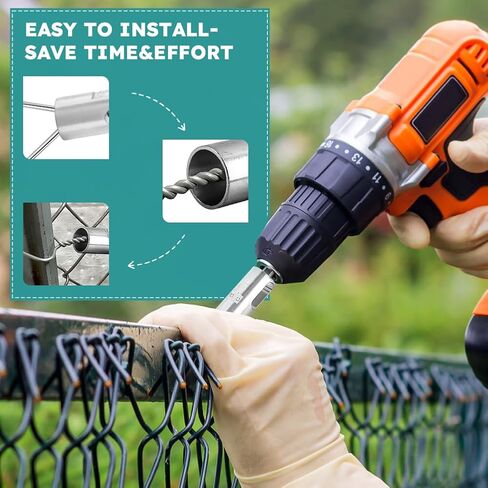 Wire Twisting Tool for Drill, Twist Ties 9 Gauge Drill Chuck Tool for Chain Link Fence, Easy Twist Fence Ties Tool for Chain Link Wire Fence Fit 3/8" Chuck Power Drill(Silver) in Saudi Arabia