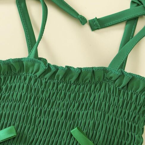 Baby Girl St Patricks Day Outfit Halter Four-leaf Clover Romper Dress First St Patricks Day Clothes in Saudi Arabia
