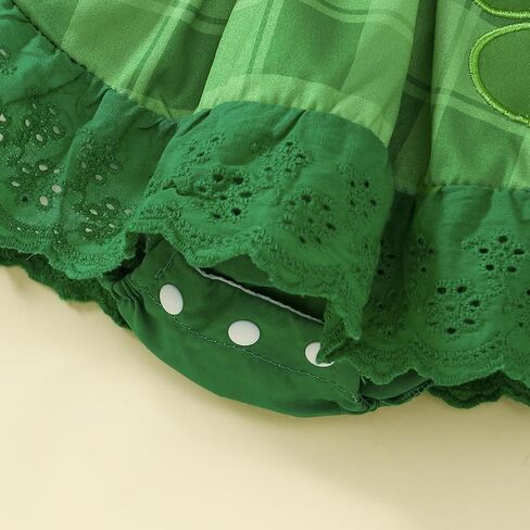 Baby Girl St Patricks Day Outfit Halter Four-leaf Clover Romper Dress First St Patricks Day Clothes in Saudi Arabia